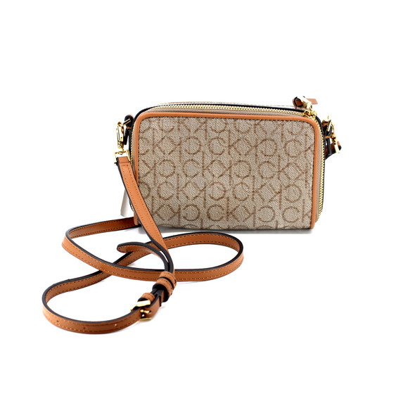 A8 NWT Auth CALVIN KLEIN Margot Monogram Logo Crossbody Shoulder Purse Bag $128 - Picture 2 of 4